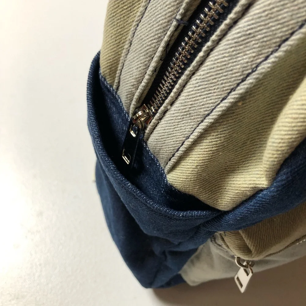NWT No Boundaries Women’s Denim Patchwork Blue Dome Backpack